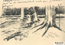 林中中的女孩 梵高素描 ·1882年