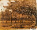 景观与树木 文森特·梵高 ·1881年