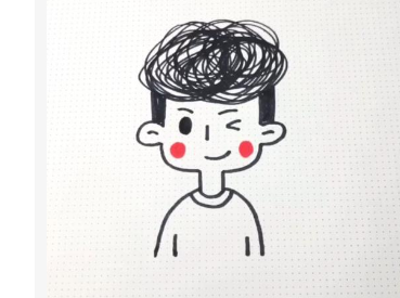 个性的卷发男孩简笔画画法 图文教程