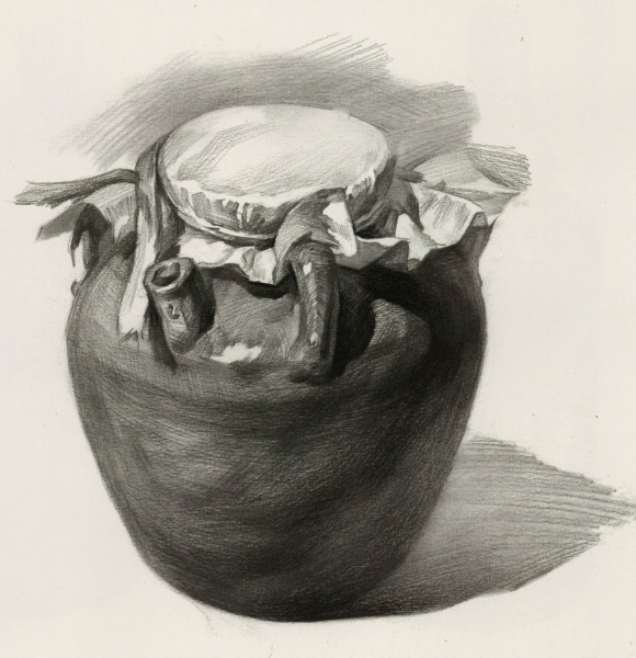 酒罐 坛子素描步骤图 画法教程-素描自学网 酒罐 坛子素描步骤图 画法教程