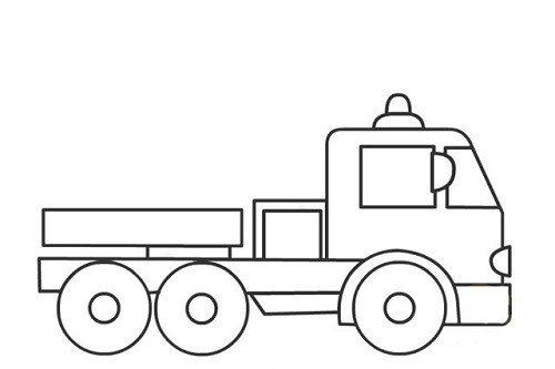 消防车3-6岁儿童简笔画 消防车简笔画带颜色步骤