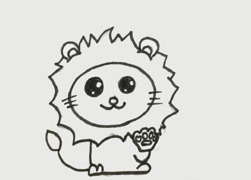 Q版狮子简笔画简单可爱 狮子简笔画彩色图片步骤