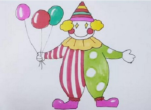 马戏团小丑简笔画可爱图片 小丑简笔画画法
