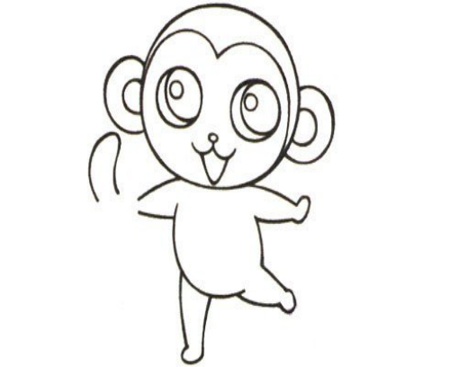 猴子吃香蕉简笔画图片彩色画画步骤儿童画
