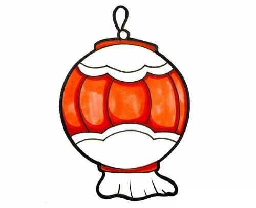 幼儿园红灯笼简笔画 灯笼简笔画彩色图片教程