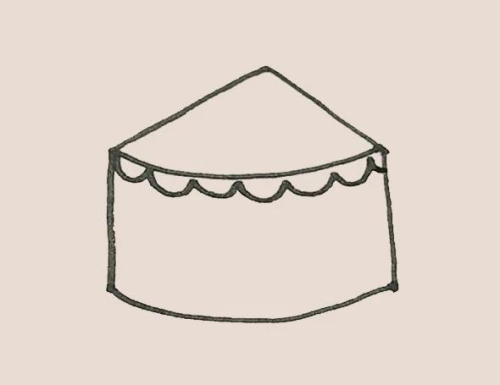 卡通马戏团帐篷简笔画图片彩色画法讲解