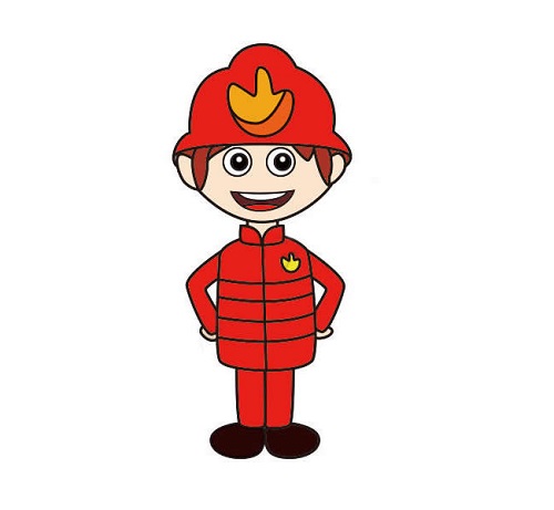 消防员简笔画可爱 卡通消防员简笔画教程3-6岁儿童