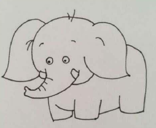 大象简笔画儿童画 大象简笔画侧面步骤教程