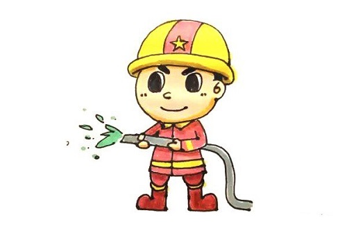 消防员扑火简笔画 卡通消防员简笔画步骤图