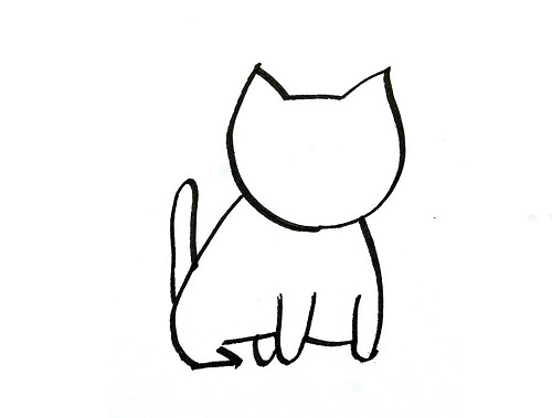 可爱猫咪简笔画 超简单呆萌漂亮猫咪简笔画教程