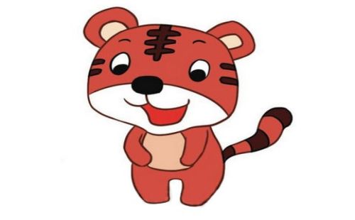 新年可爱老虎简笔画彩色图片大全2022