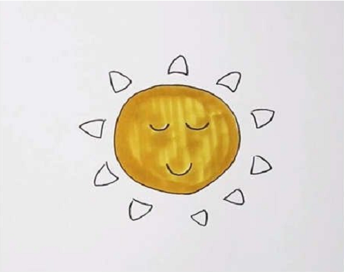 卡通太阳简笔画 太阳简笔画1-3岁幼儿画画教程