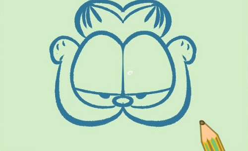加菲猫卡通人物简笔画 加菲猫彩色简笔画步骤图