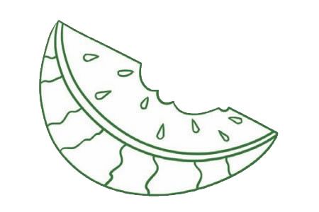 一块西瓜怎么画 一瓣西瓜简笔画步骤图片讲解
