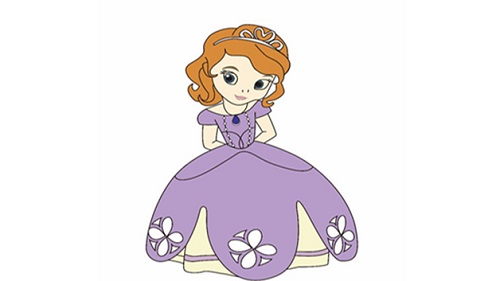 苏菲亚公主超萌简笔画 苏菲亚公主简笔画步骤涂色