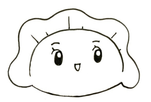 儿童饺子怎么画 可爱涂色饺子简笔画步骤
