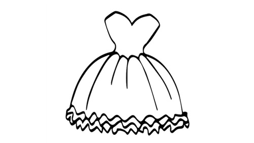 公主裙简笔画图片漂亮 女孩子连衣裙简笔画教程
