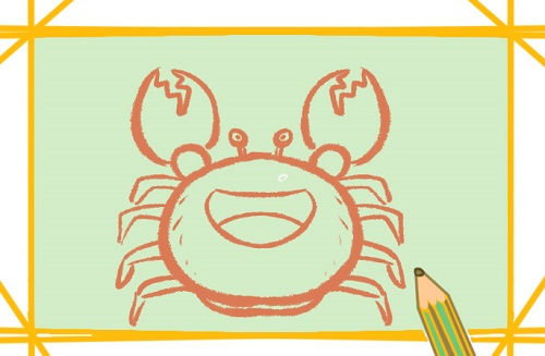 螃蟹简笔画儿童画 卡通螃蟹简笔画彩色画法步骤图