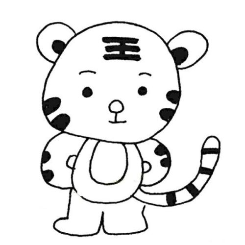 小老虎怎么画可爱 调皮的小老虎简笔画