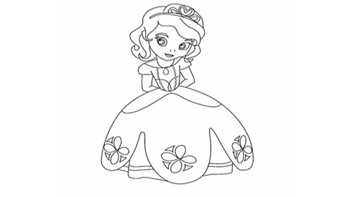 苏菲亚公主超萌简笔画 苏菲亚公主简笔画步骤涂色