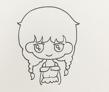 如何画可爱小女孩 小女孩简笔画全身图片步骤详解