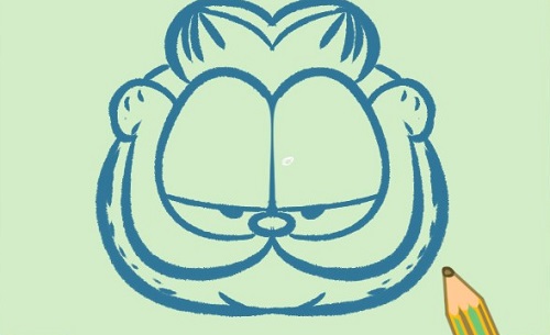 加菲猫卡通人物简笔画 加菲猫彩色简笔画步骤图