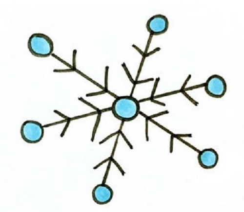 雪花怎么画 雪花简笔画儿童简单画法步骤漂亮