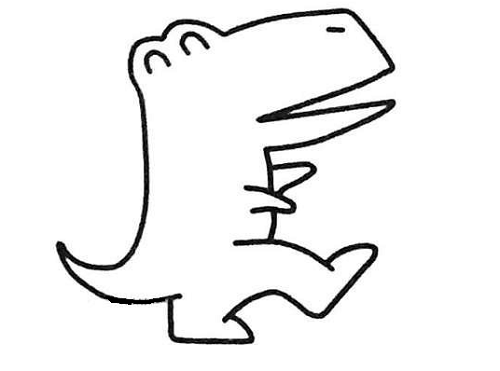 恐龙简笔画大全图片 卡通恐龙简笔画可爱呆萌
