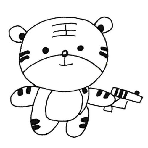 小老虎怎么画可爱 调皮的小老虎简笔画