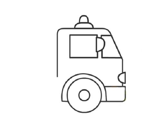 消防车3-6岁儿童简笔画 消防车简笔画带颜色步骤