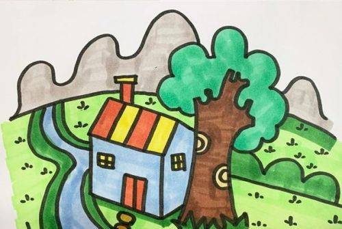 家乡的美景简笔画儿童画图片大全 家乡的美景简笔画怎么画
