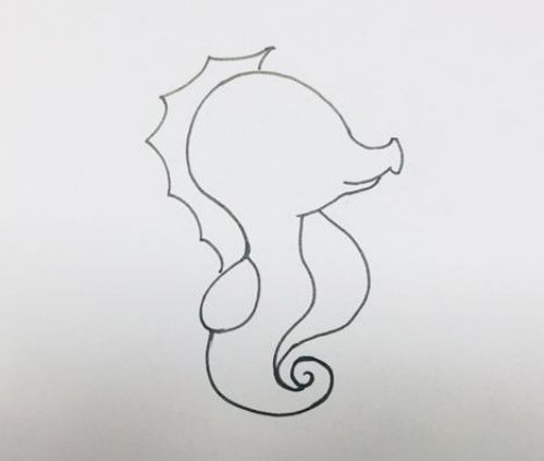 海马简笔画怎么画 海马简笔画图片带颜色