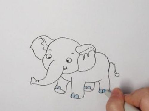大象简笔画可爱一步一步教学 大象简笔画彩色简单