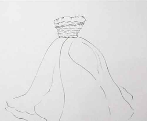 婚纱裙简笔画彩色漂亮图片 婚纱简笔画怎么画画法
