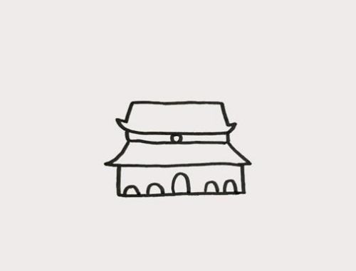迎国庆简笔画图片大全 天安门3-6岁儿童简笔画