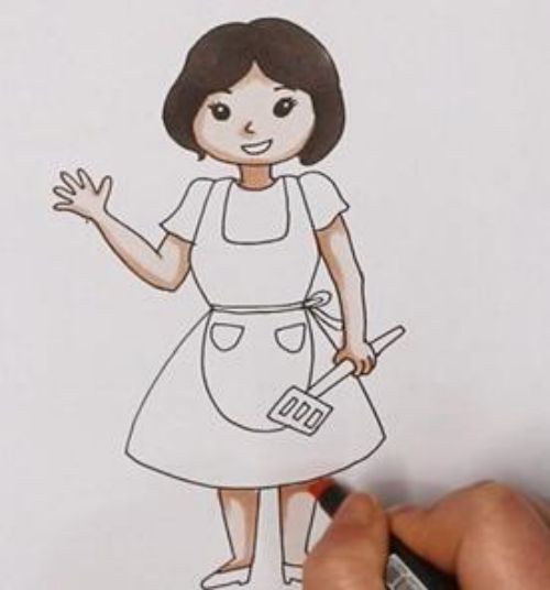 妈妈简笔画简单又漂亮全身 女神节简笔画图片大全