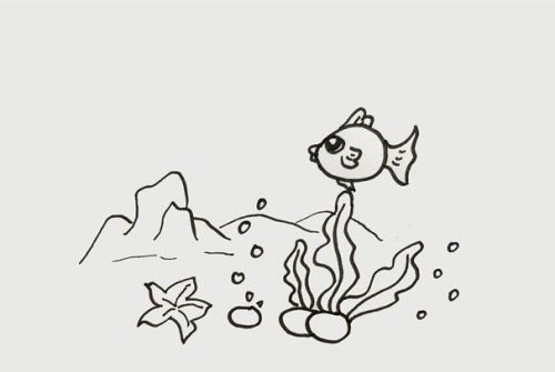 海底鱼群简笔画简单又漂亮 鱼群简笔画怎么画简单