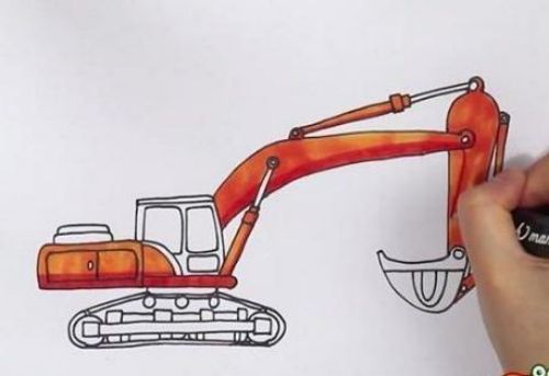 挖掘机简笔画怎么画 挖掘机儿童简笔画简单帅气