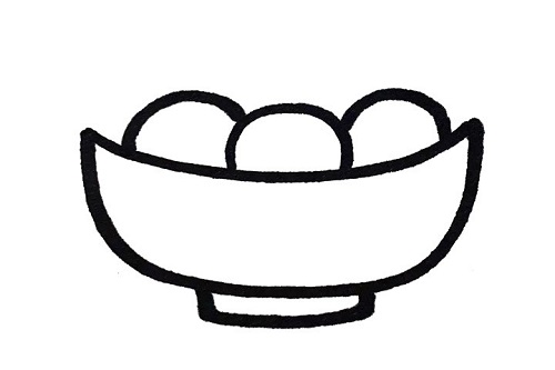 小孩吃元宵简笔画图片彩色 小孩吃元宵简笔画步骤图
