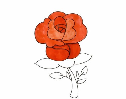 玫瑰花简笔画彩色可爱 玫瑰花简笔画简单画法漂亮