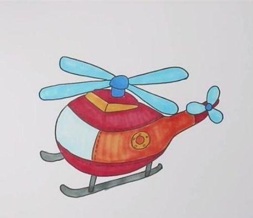 直升机简笔画怎么画 直升机简笔画带颜色