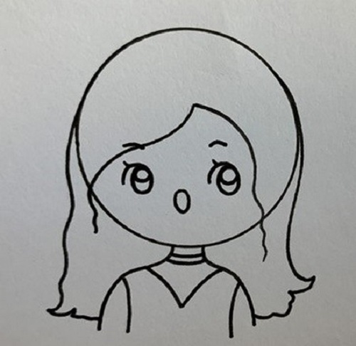 唱歌女孩简笔画简单漂亮 唱歌女孩简笔画彩色画法