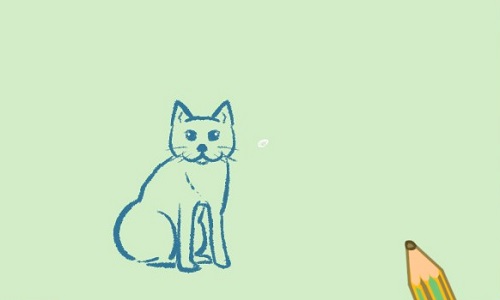 猫咪简笔画卡通儿童画 猫咪和南瓜简笔画步骤图