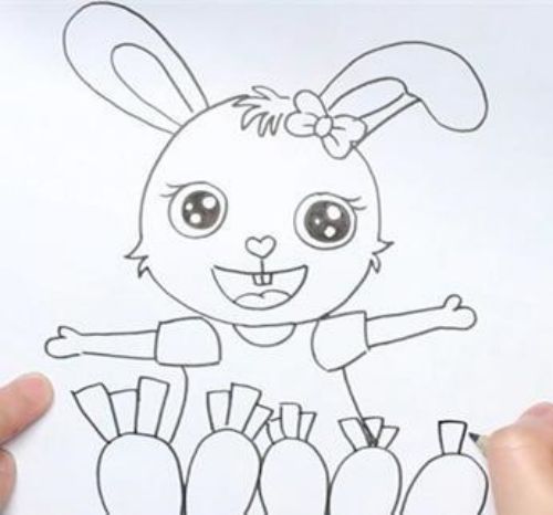 兔子简笔画彩色可爱简笔画 兔子简笔画简单又好看