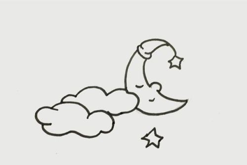 美丽的夜空简笔画图片大全 夜晚夜空简笔画怎么画