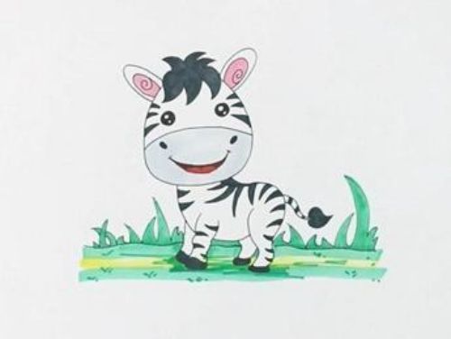 斑马简笔画彩色漂亮图片 斑马简笔画画法讲解