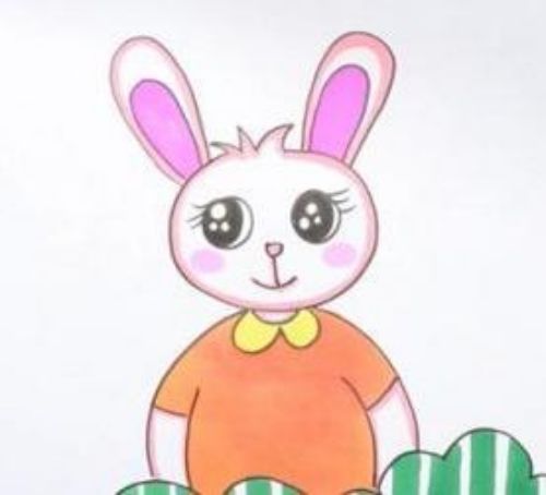 小动物简笔画大全 可爱彩色小兔子简笔画怎么画