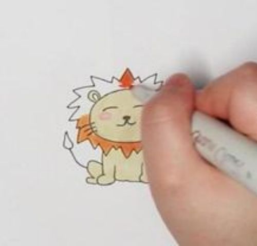 狮子简笔画怎么画 狮子简笔画图片彩色画法