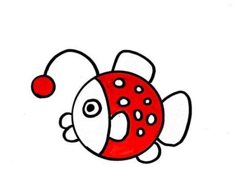 灯笼鱼简笔画怎么画简单 灯笼鱼简笔画图片带颜色