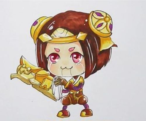 鲁班七号简笔画怎么画 q版鲁班七号简笔画步骤图片